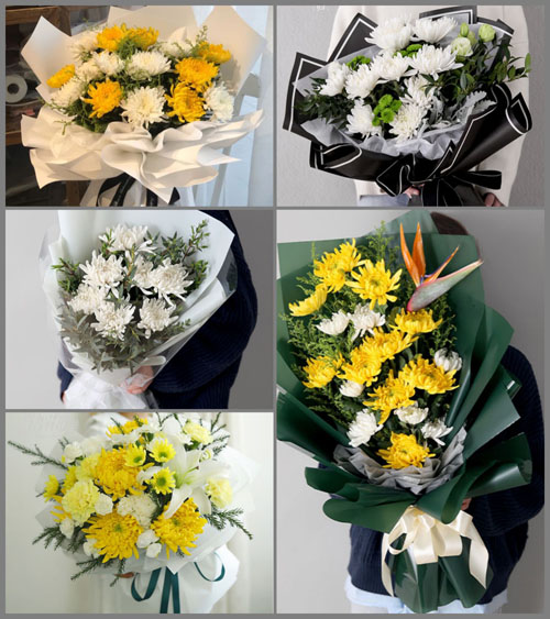 山东莱芜莱城区大王庄镇后卞庄村白事花束代送